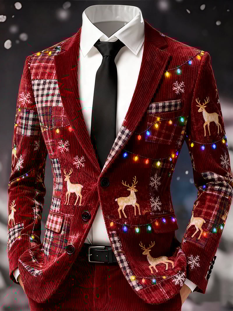 Men's Business Casual Corduroy Suit Jacket