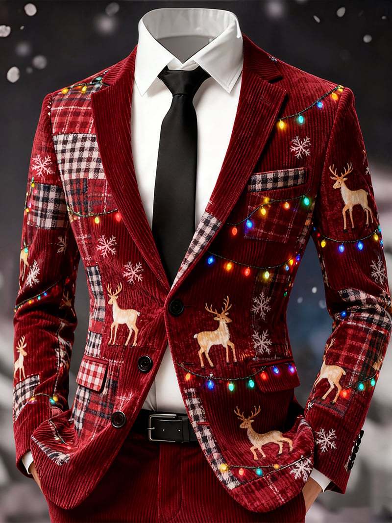 Men's Business Casual Corduroy Suit Jacket