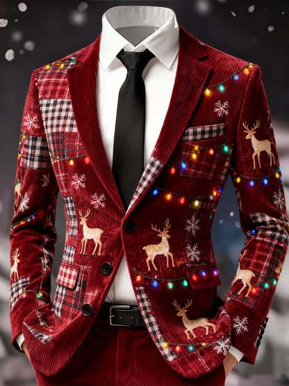 Men's Business Casual Corduroy Suit Jacket