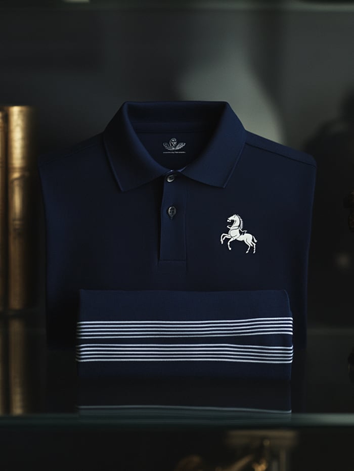 Men's Classic Business Logo Button Short Sleeve Polo Shirt