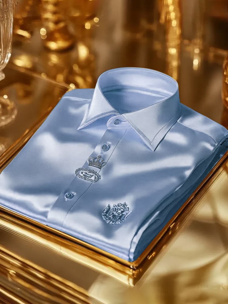 Men's Satin Business Luxury Long Sleeve Shirt