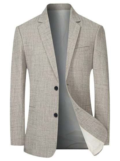 Men's Work Office Notched Collar Solid Regular Fit Blazer