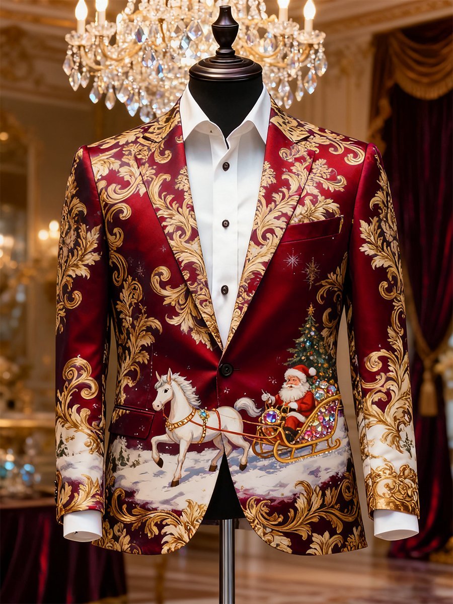Men's Business Casual Christmas Suit Outerwear
