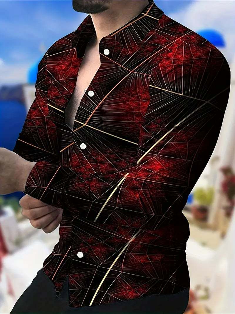 Men's Plaid Business Long Sleeve Shirt