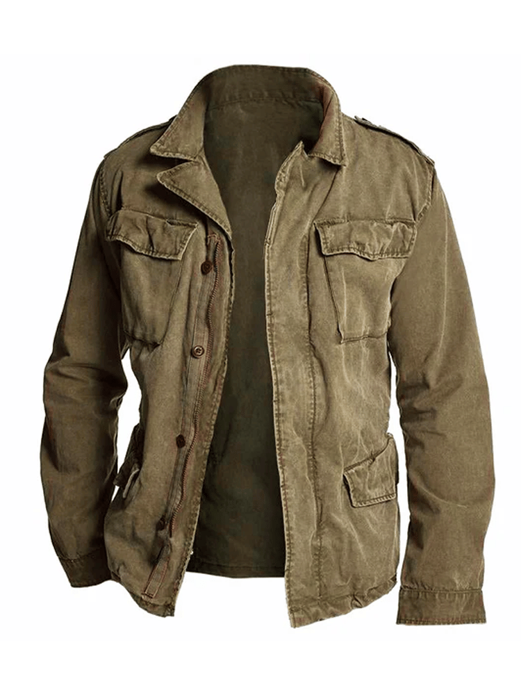 Men's Western Outdoor Vintage Multi-Pocket Jacket