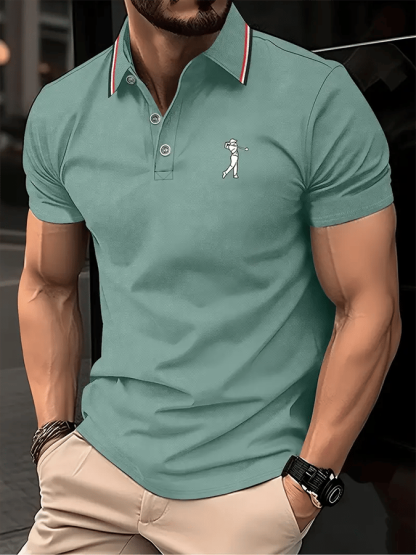 Men's Golf Casual Printed Casual Polo Shirt