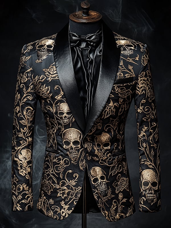 Men's Luxury Casual Business Skull Blazer