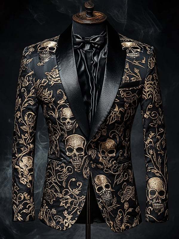 Men's Luxury Casual Business Skull Blazer