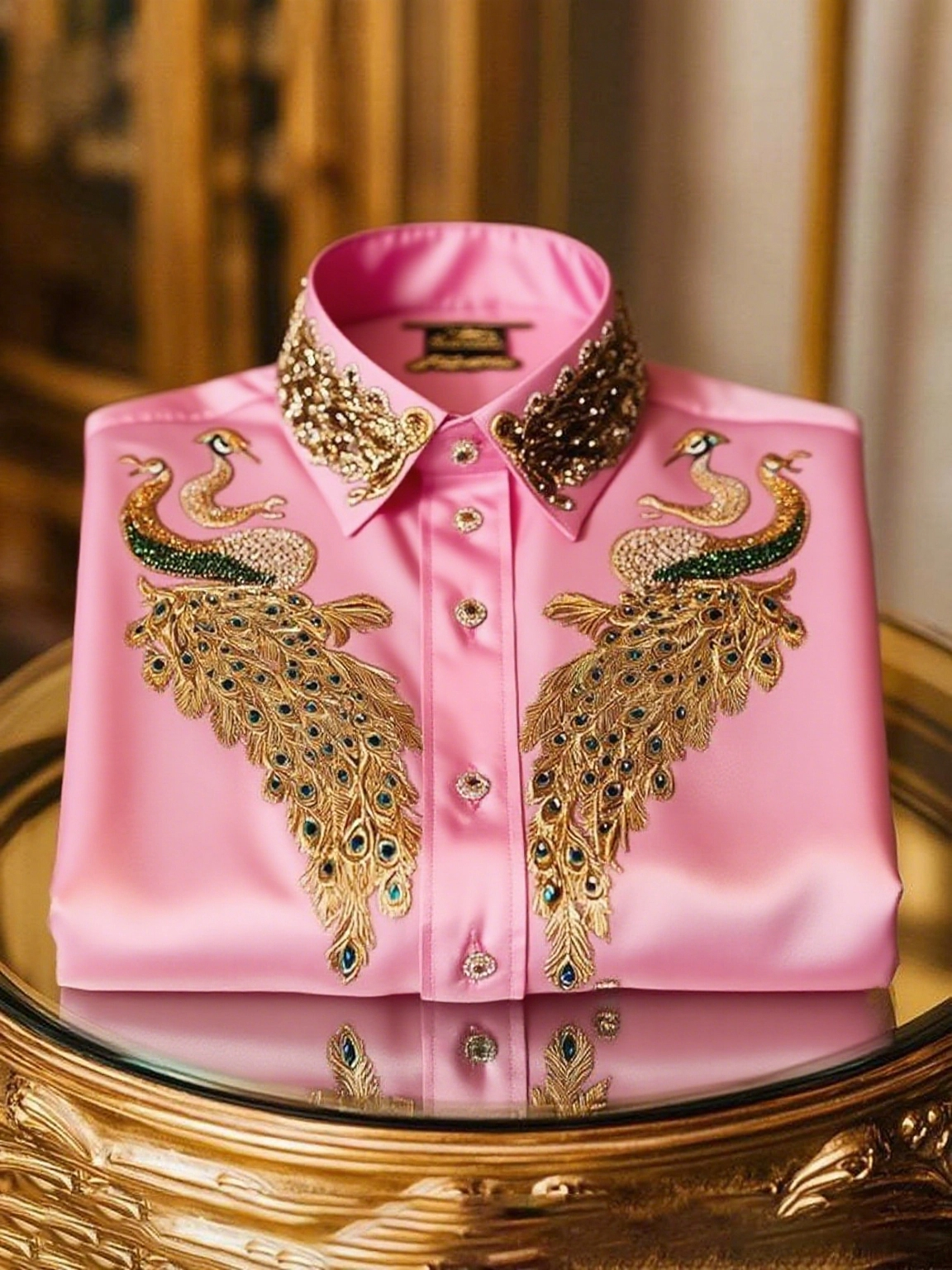 Men's Satin Luxe Long Sleeve Button Down Shirt