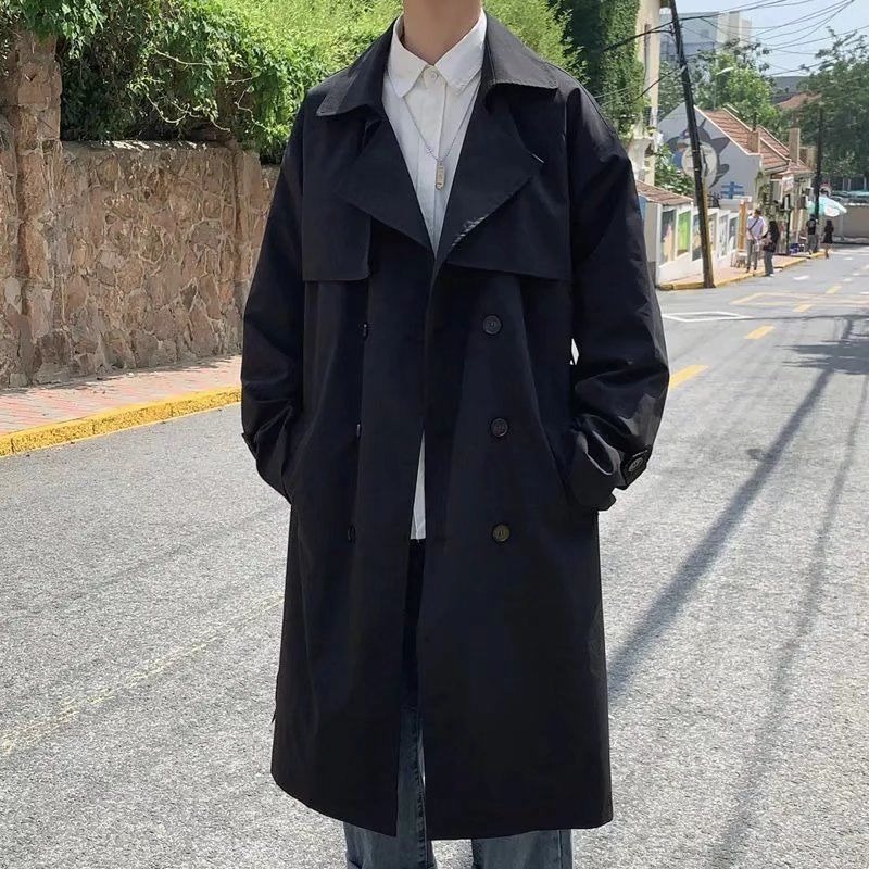 [Copy]Men's Double Breasted Belted Casual Trench Coat