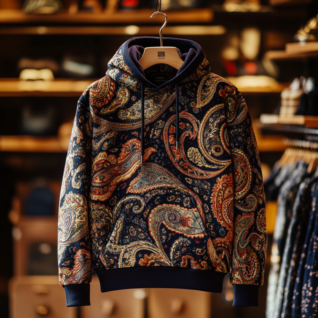 Paisley Art Print Hoodie Men