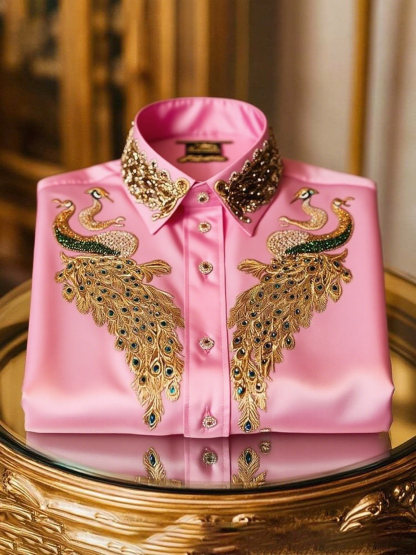 Men's Satin Luxe Long Sleeve Button Down Shirt