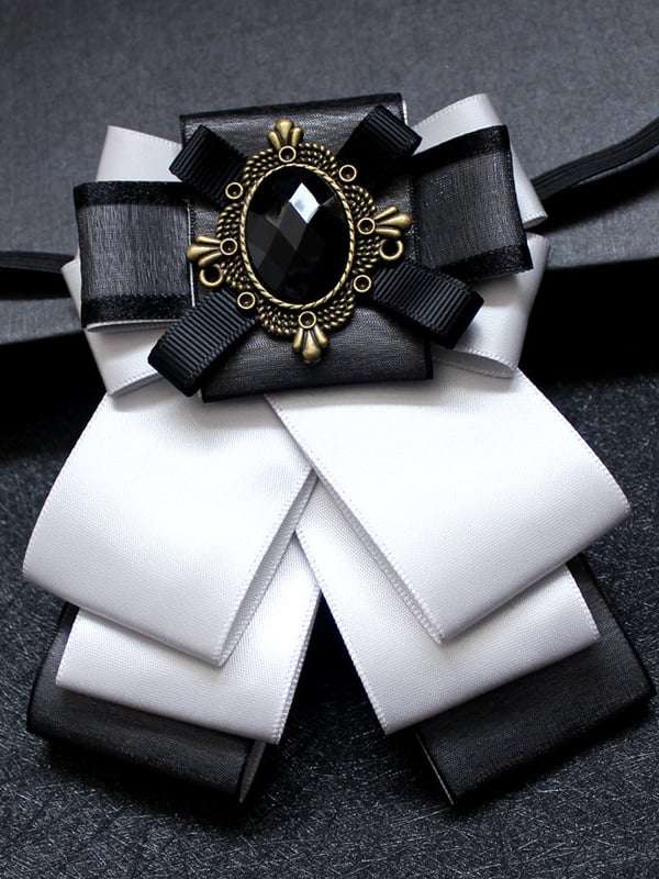 Men's Satin Double Layer Formal Suit Banquet Bow Tie