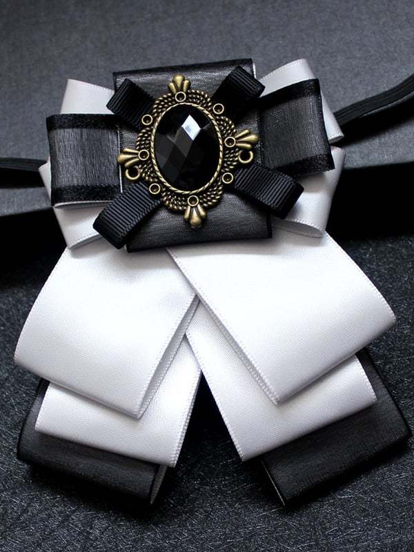 Men's Satin Double Layer Formal Suit Banquet Bow Tie