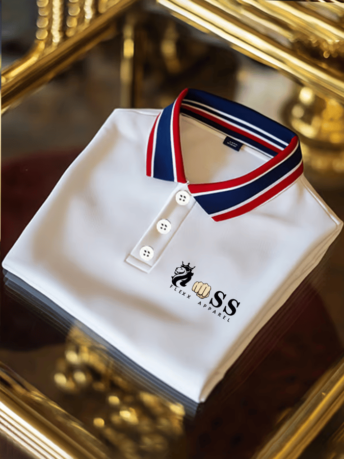 Men's Fashion Business Letter Printed Casual Polo Shirt