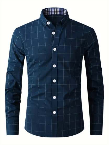Men's Plaid Business Casual Shirt