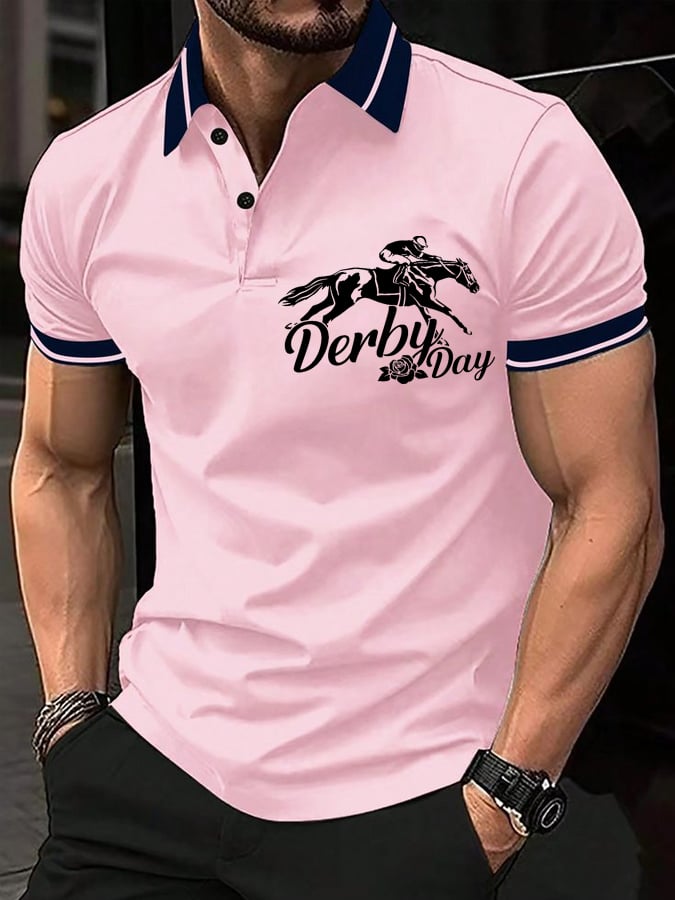 Men's Derby Day Horse Racing Casual Polo