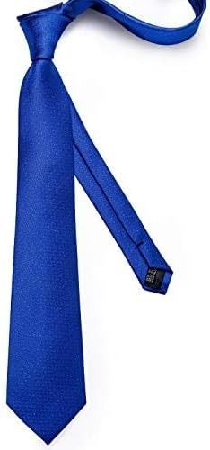 Men's Solid Color Tie and Pocket Square Set,Royal Blue