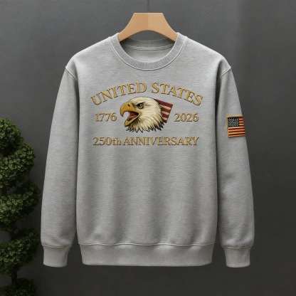 Men's Casual American 250th Anniversary Print Sweatshirt