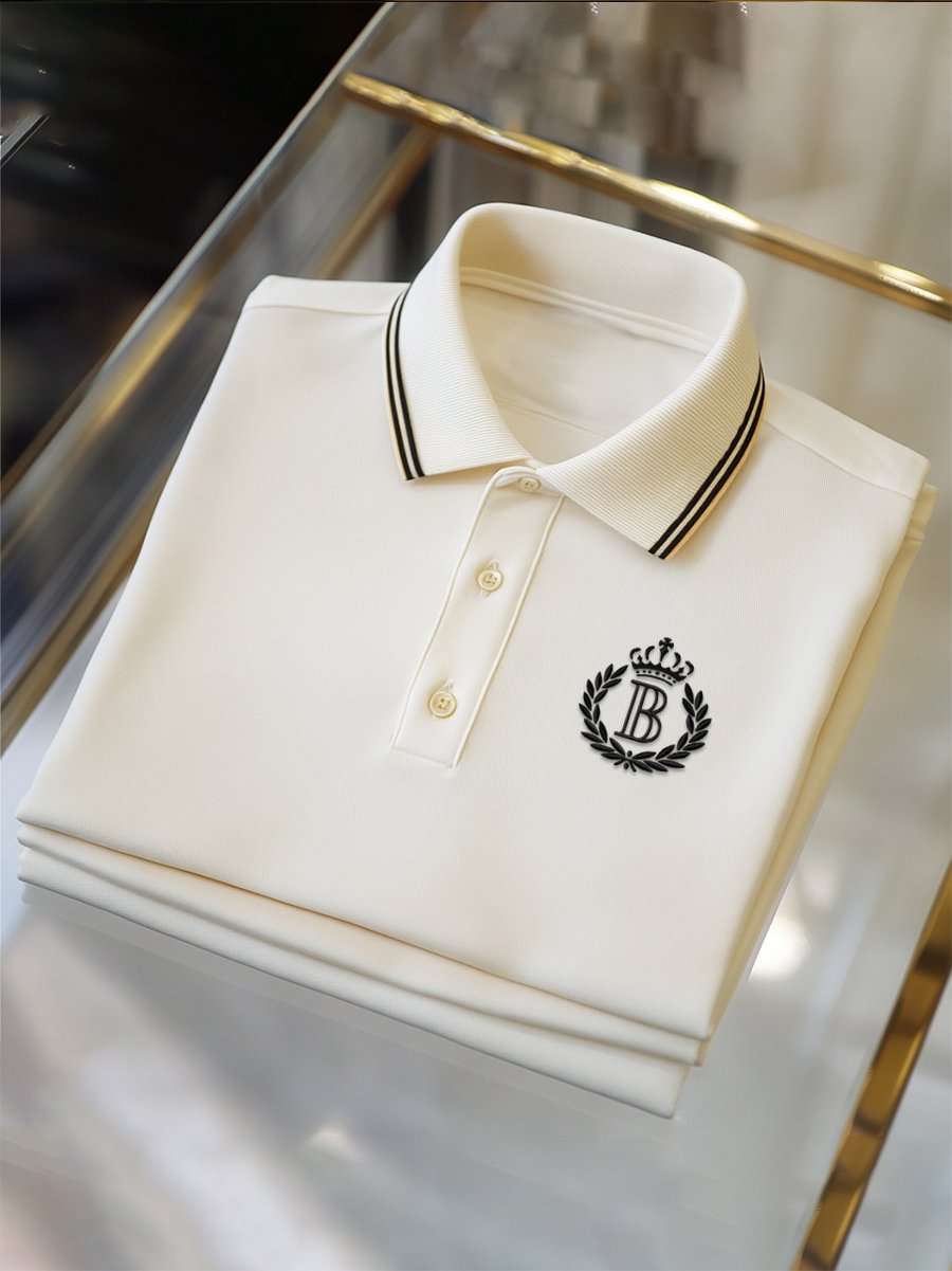 Men's Business Casual Button Short Sleeve Polo Shirt