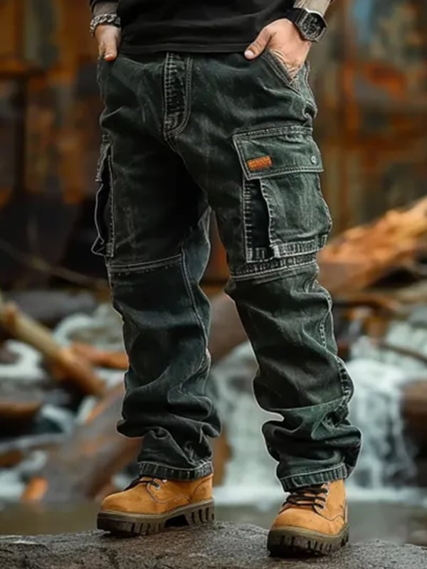 Men's Vintage Multi-Pocket Outdoor Overalls