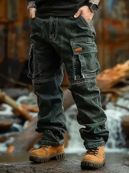 Men's Vintage Multi-Pocket Outdoor Overalls