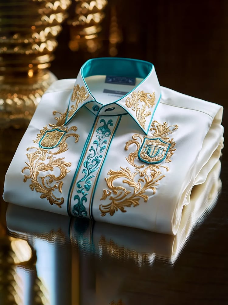 Men's Satin Luxe Long Sleeve Button Down Shirt