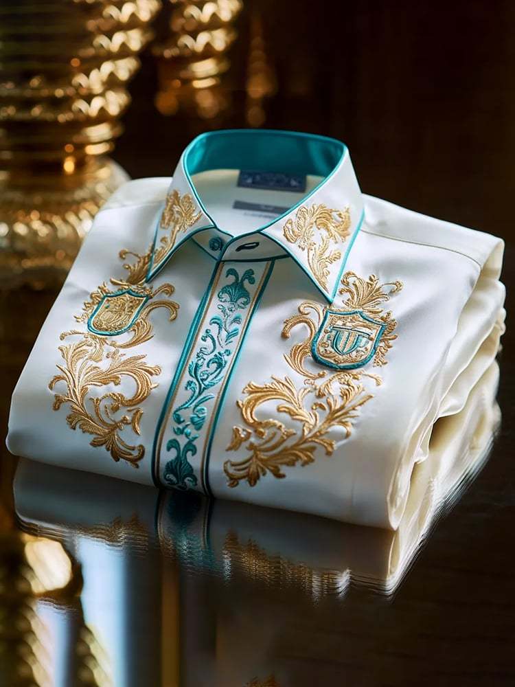 Men's Satin Luxe Long Sleeve Button Down Shirt