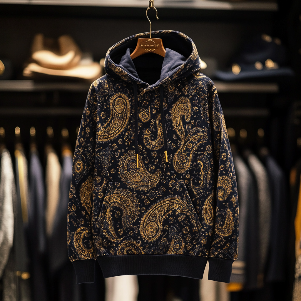 Paisley Art Print Hoodie Men