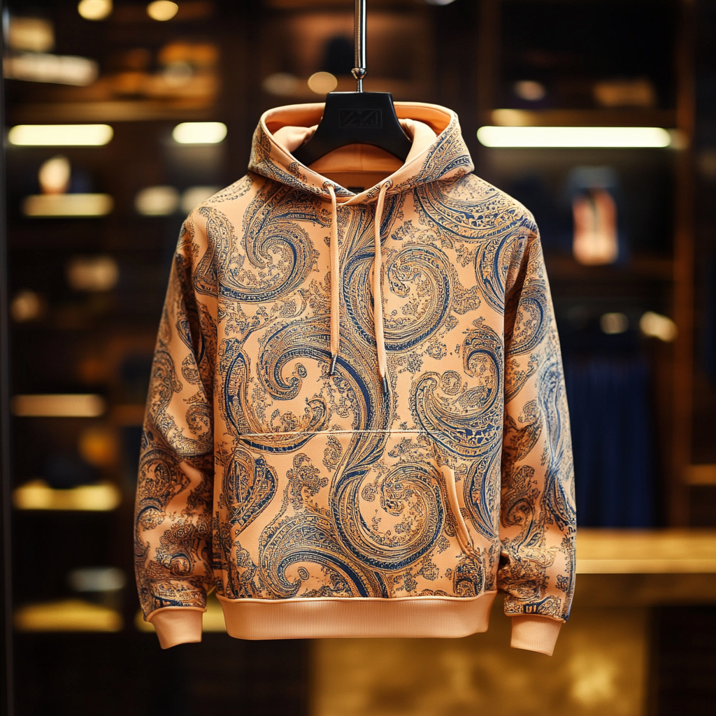 Paisley Art Print Hoodie Men