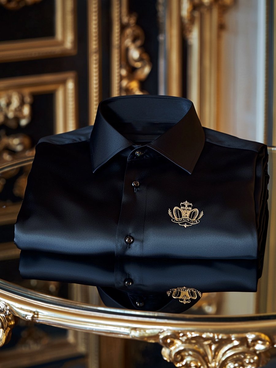 Men's Satin Luxury Business Long Sleeve Shirt
