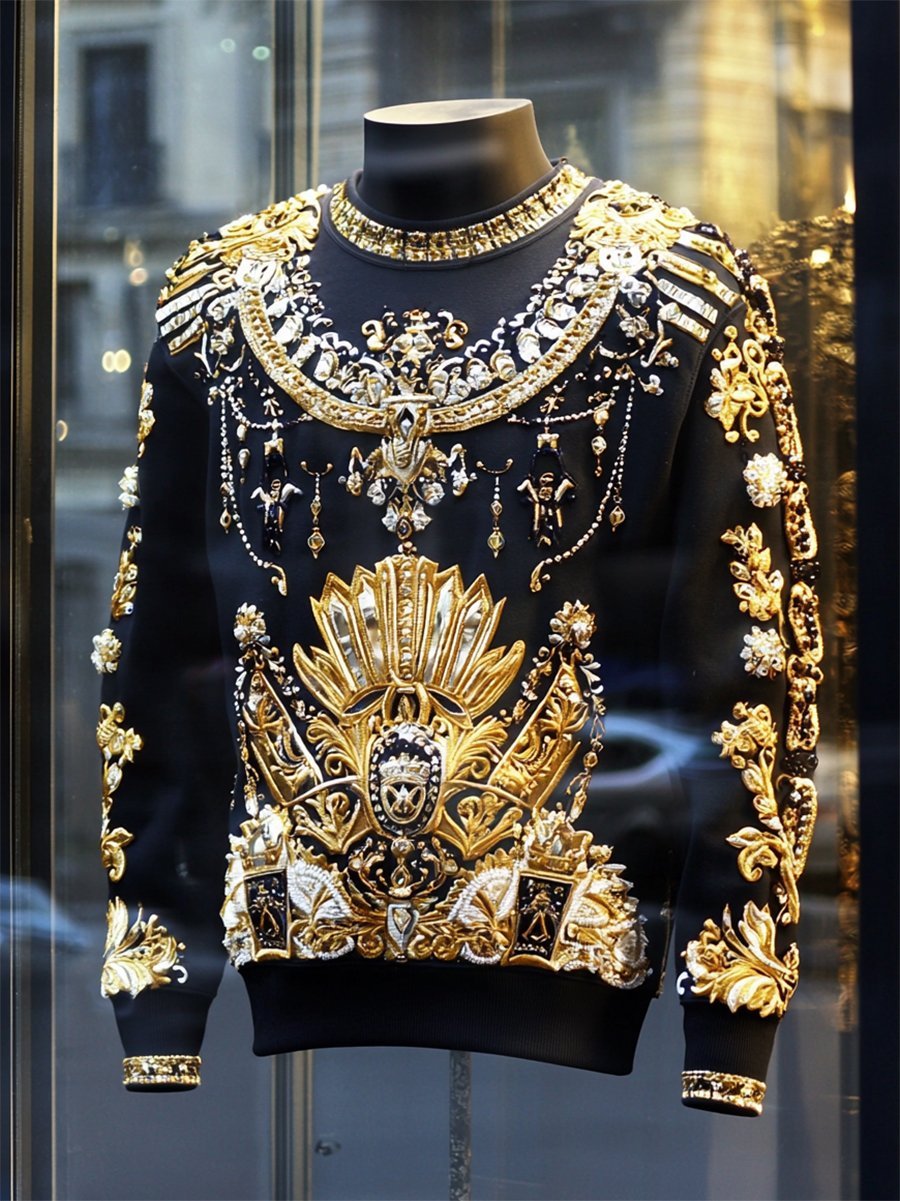 Men's Vintage Luxury Pullover Sweatshirt