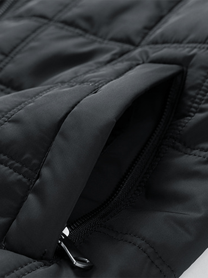 Men's Vintage Plaid Cotton Waffle Patchwork Casual Cotton Jacket