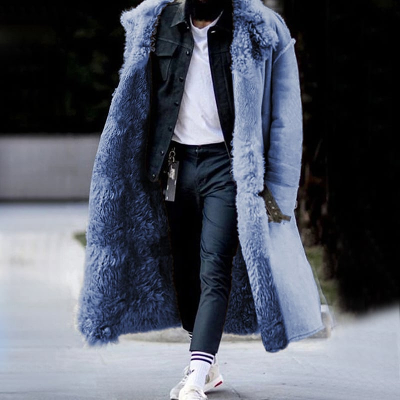 Men's Casual Fashion Solid Color Thick Coat