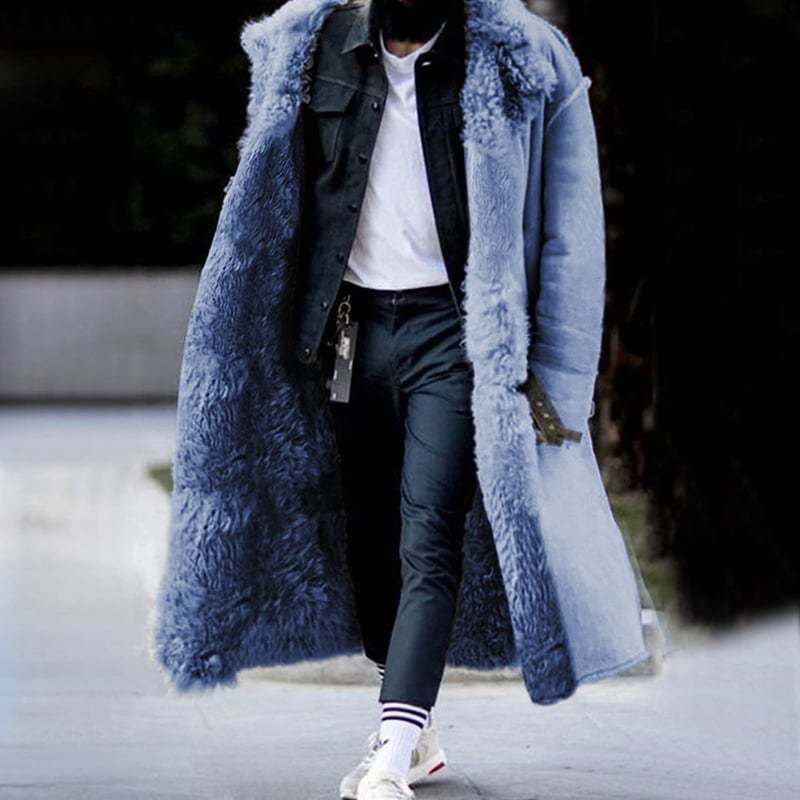 Men's Casual Fashion Solid Color Thick Coat