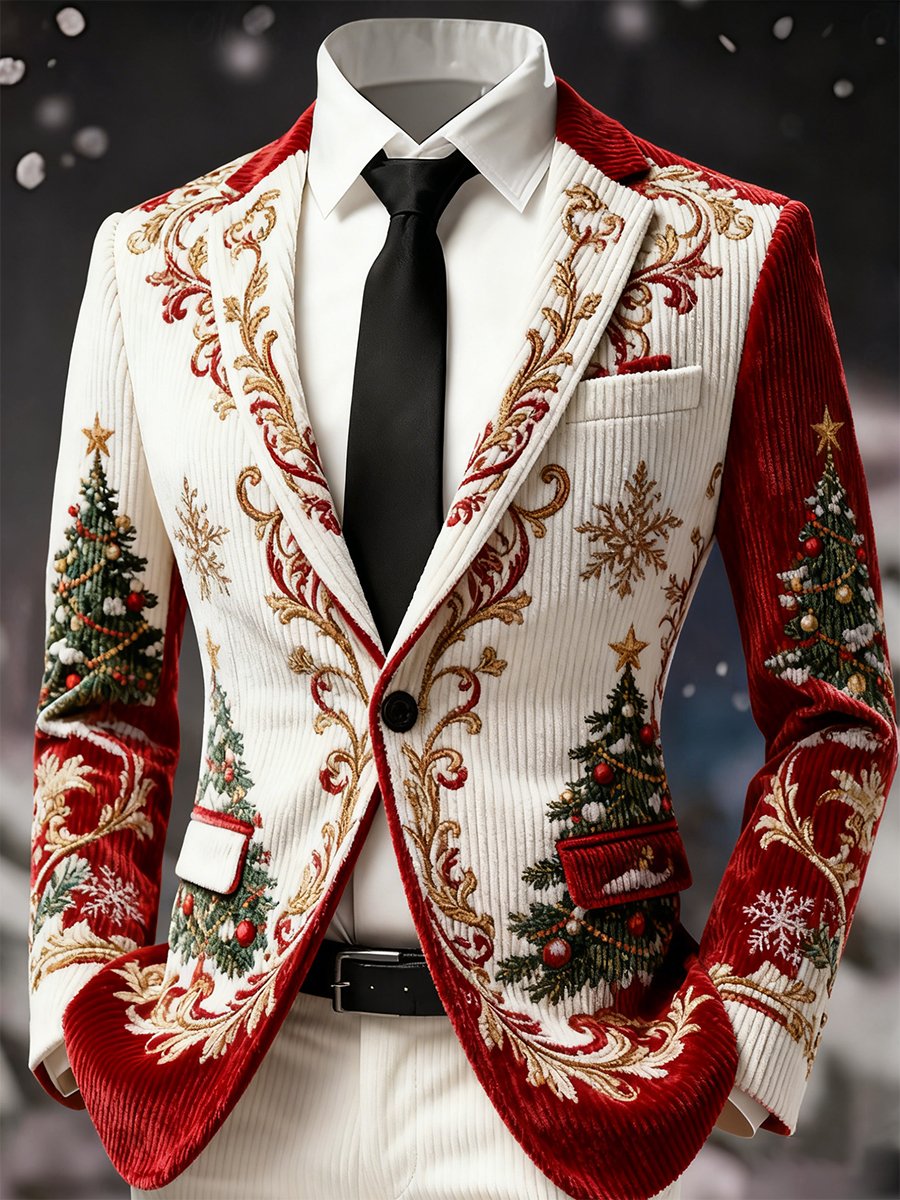 Men's Business Casual Corduroy Suit Jacket