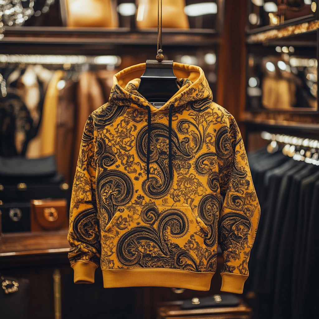 Paisley Art Print Hoodie Men