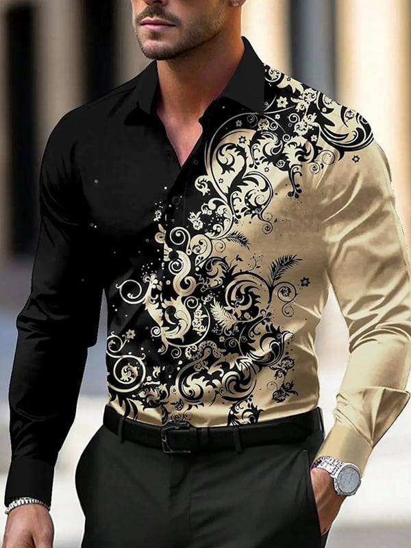 Men's Light Luxury Business Striped Print Shirt