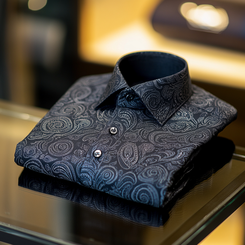 Bold Vintage Design Men's Classic Paisley Shirt Long sleeve