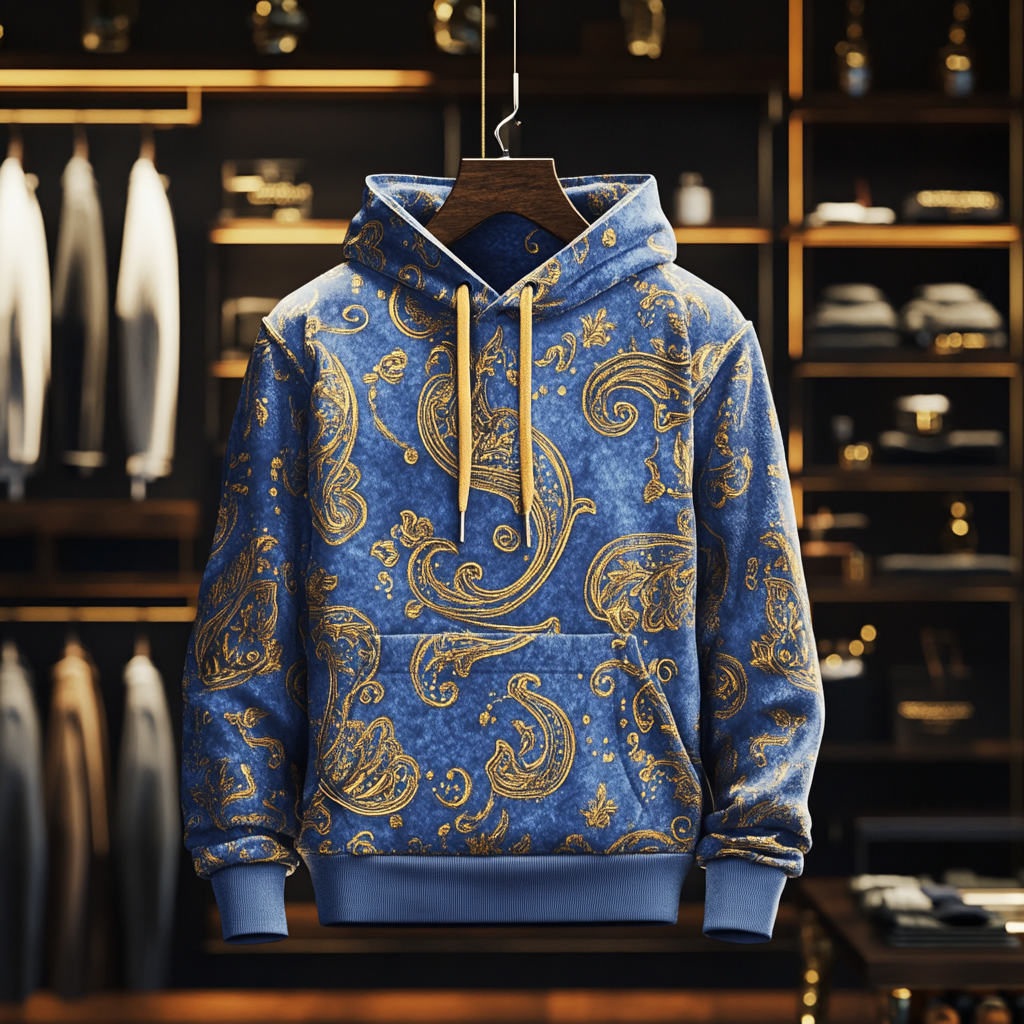 Paisley Art Print Hoodie Men