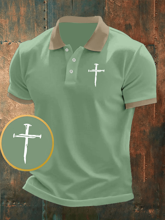 Men's Faith Printed Casual Polo Shirt