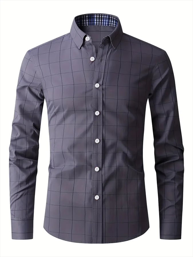 Men's Plaid Business Casual Shirt
