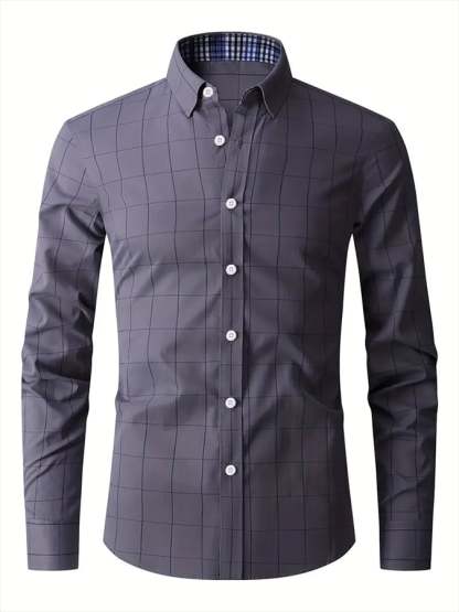 Men's Plaid Business Casual Shirt