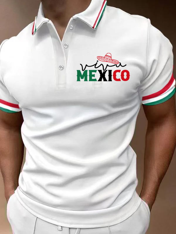 Men's Mexican Independence Day Printed Polo Shirt