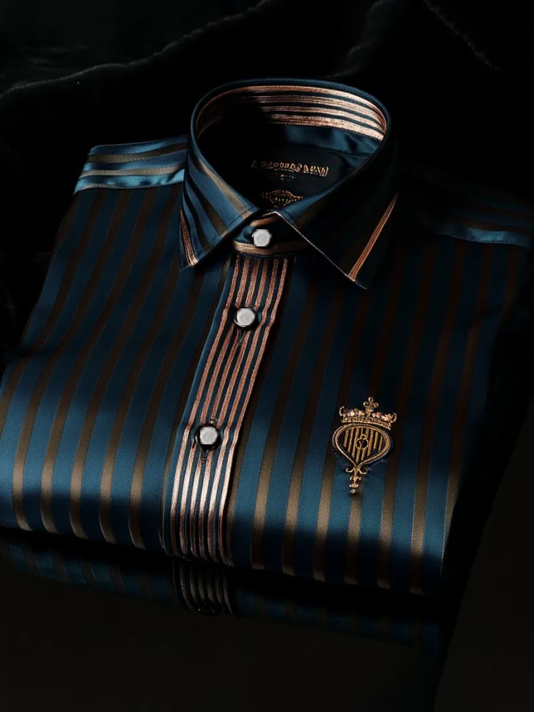 Men's Elegant Romantic Striped Long Sleeve Shirt