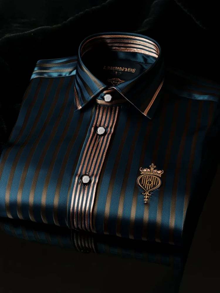 Men's Elegant Romantic Striped Long Sleeve Shirt