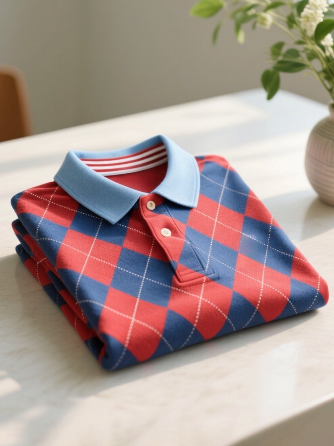 Men's Business Casual Button Short Sleeve Polo Shirt