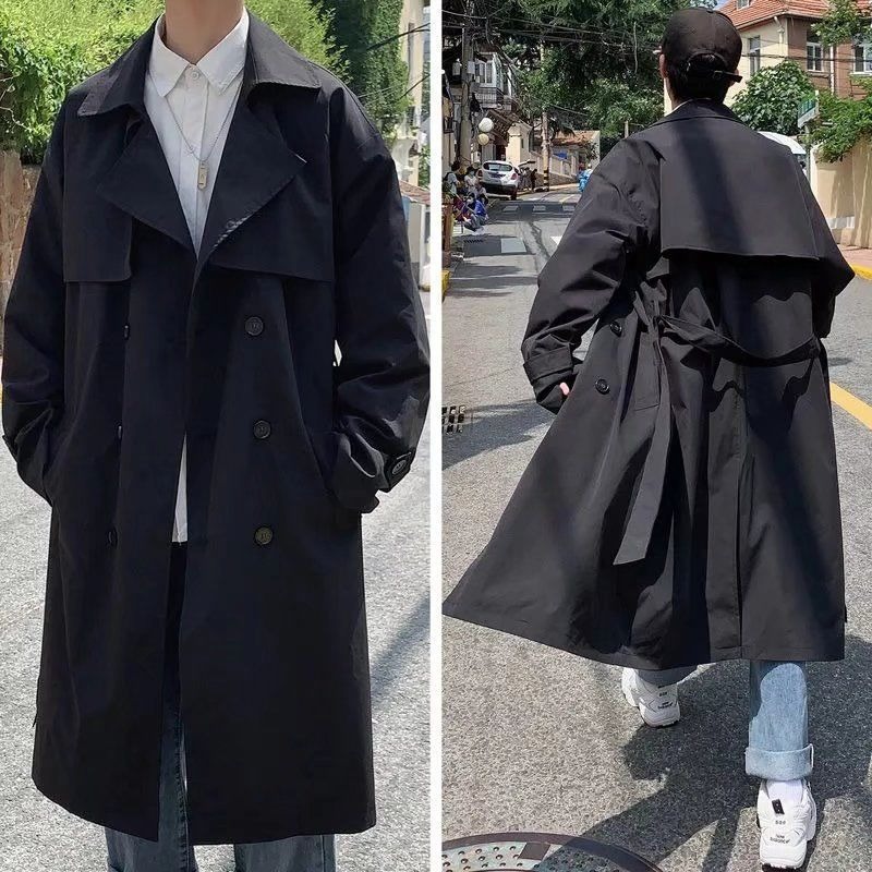 [Copy]Men's Double Breasted Belted Casual Trench Coat