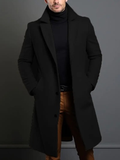 [Copy]Men'S Commuter Button Design Wool Coat