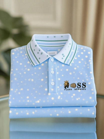 Men's Business Casual Printed Polo Shirt